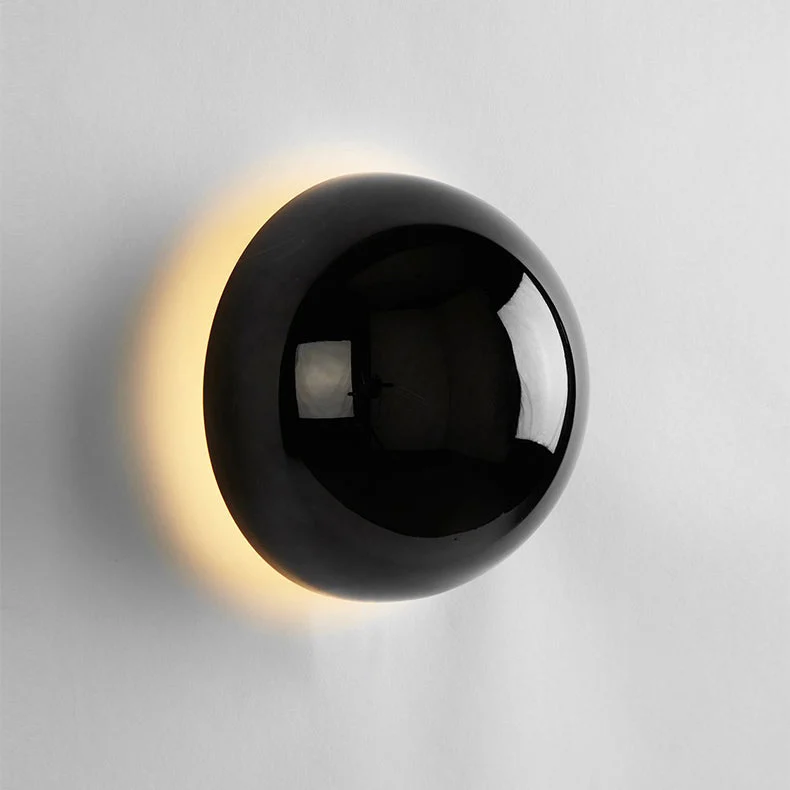 Zeylum - Lámpara de Pared Estilo Bauhaus Medieval - Aplique Pared Minimalista con Efecto Eclipse Solar - Hierro y Vidrio - LED - D10cm/D15cm