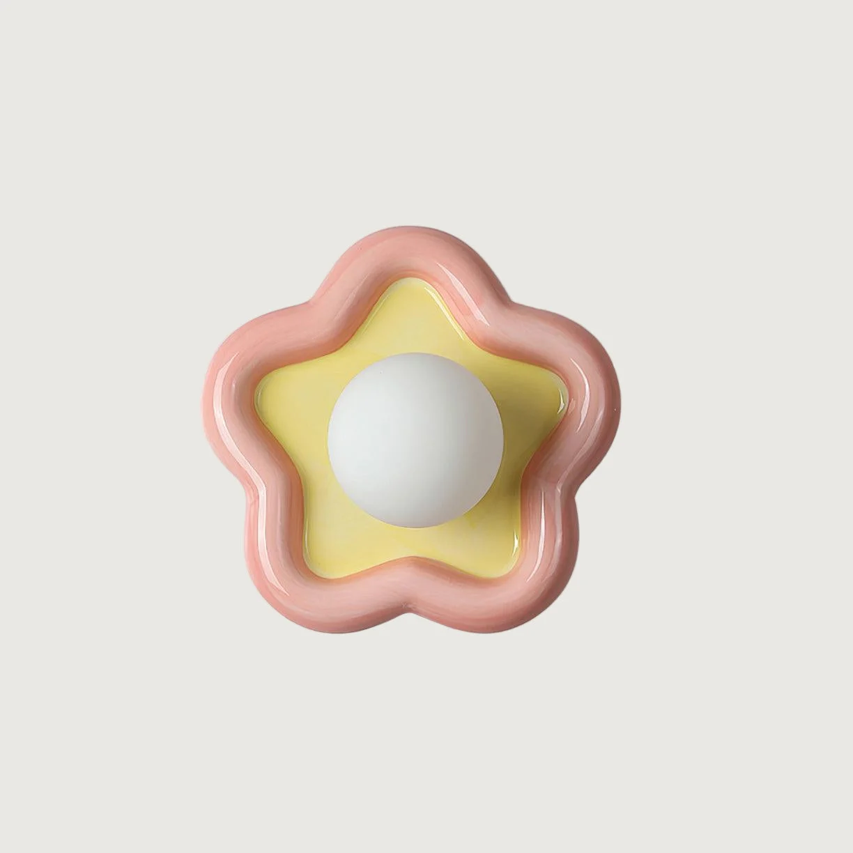 Galen - Lámpara de Pared Estrella de Cerámica en Colores Rosa y Azul – Tamaño Compacto