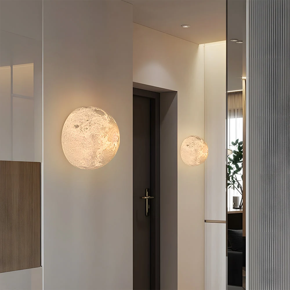 Amevia - Lámpara de Pared Exterior con Globo Lunar - Luz de Decoración para Pasillo