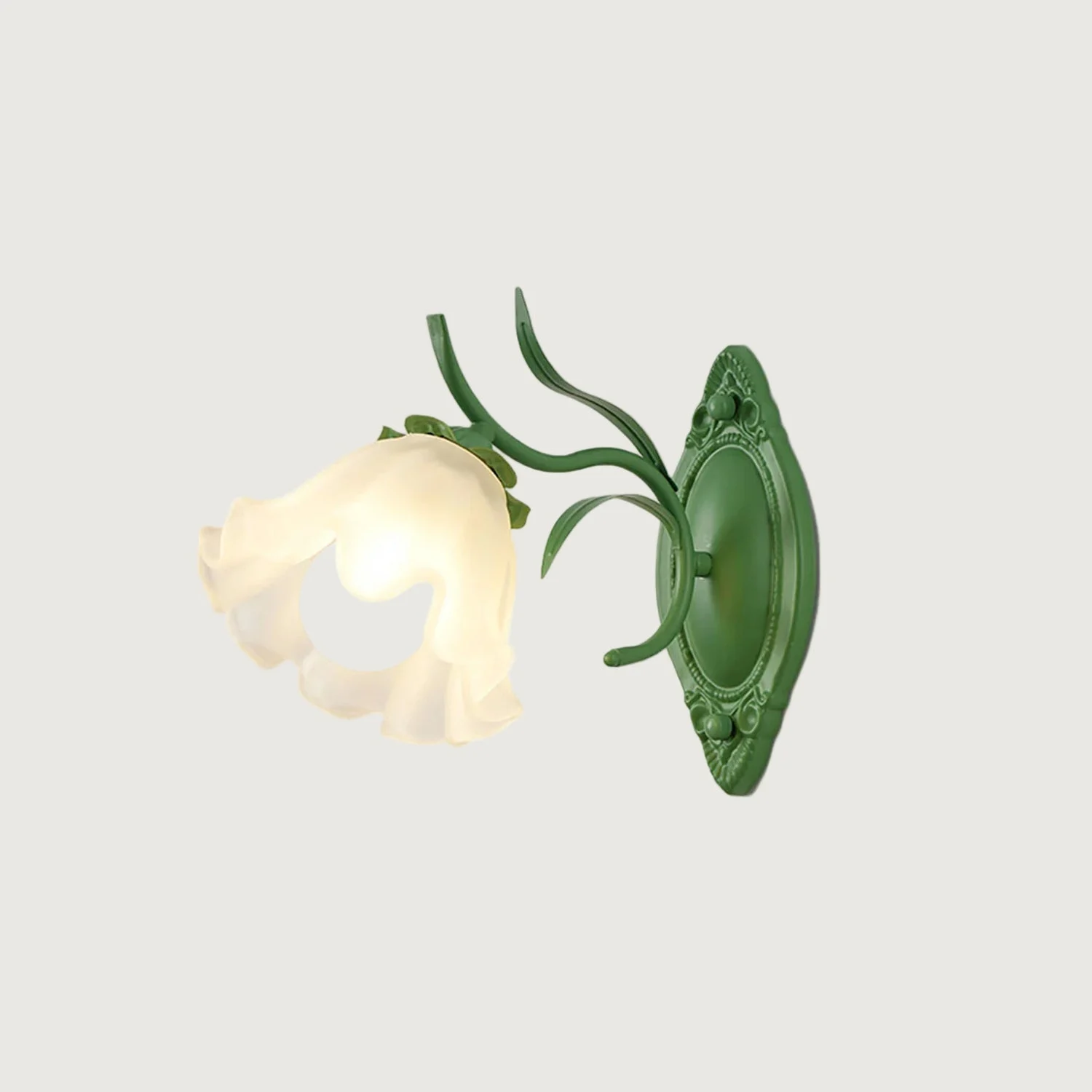 Toren - Lámpara de Pared Floral de Vidrio Verde y Blanco con Diseño Elegante y Funcional - Aplique Pared Moderno para Decoración Interior