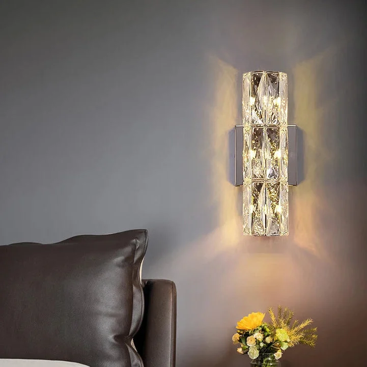 Fyvela - Lámpara de Pared Larga de Cristal para Dormitorio Elegante - Iluminación Suave y Agradable, Diseño Sofisticado