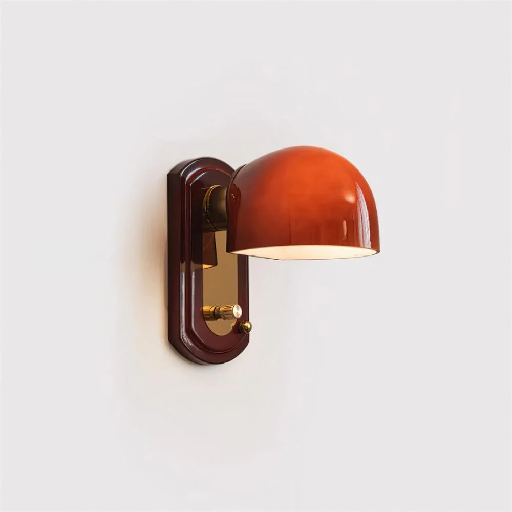 Xyraen - Lámpara de Pared con Pantalla en Cúpula y Acabado Brillante – Ideal para Ambientes Elegantes