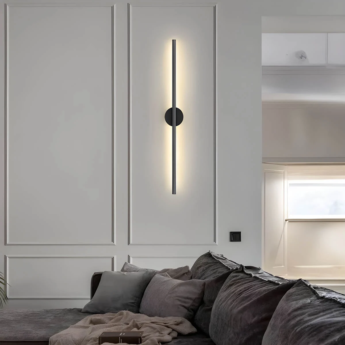 Nuvoro - Lámpara de Pared Moderna en Aluminio y Silicona - Aplique Pared Elegante para Iluminación Interior - Diferentes Tamaños Disponible