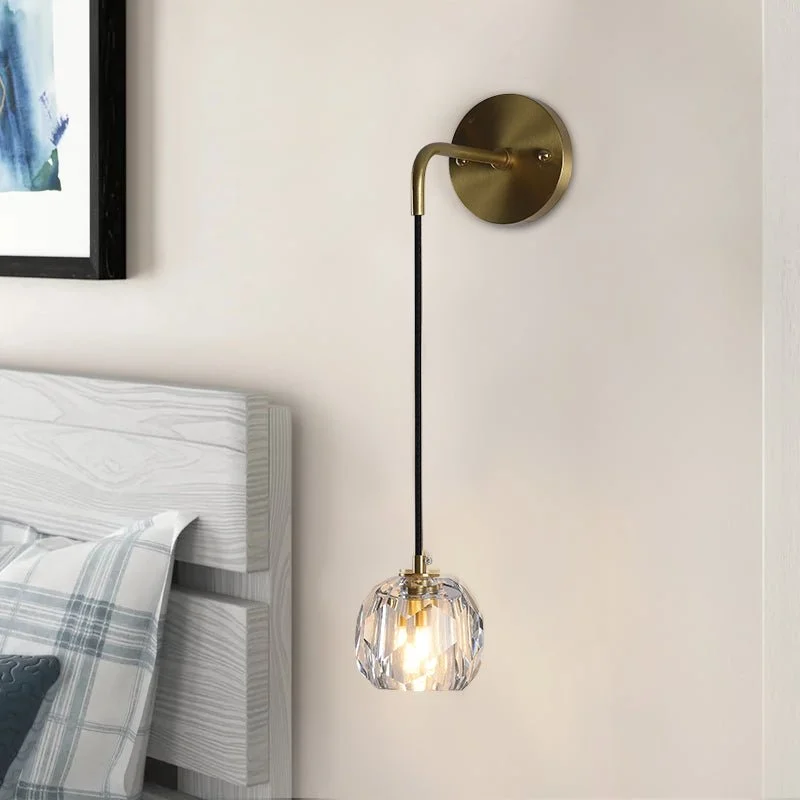 Selven - Lámpara de Pared Moderna de Cristal y Cobre con Acabado en Latón - Aplique Pared Ideal para Decoración de Interiores