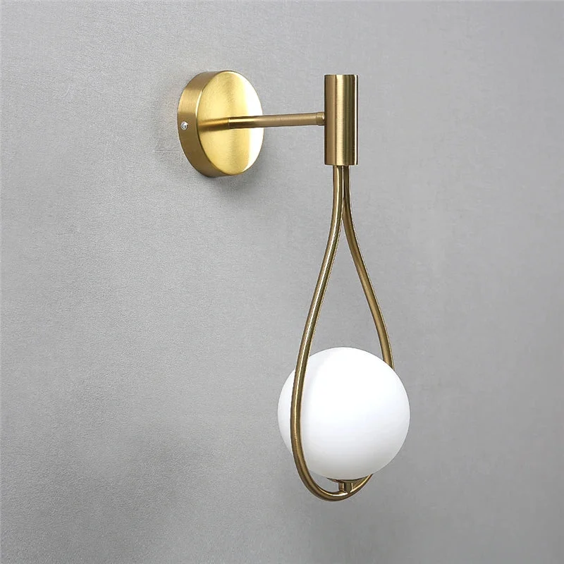 Mireya - Lámpara de Pared Moderna de Esfera de Vidrio y Metal - Aplique Pared Elegante para Iluminación Suave y Acogedora