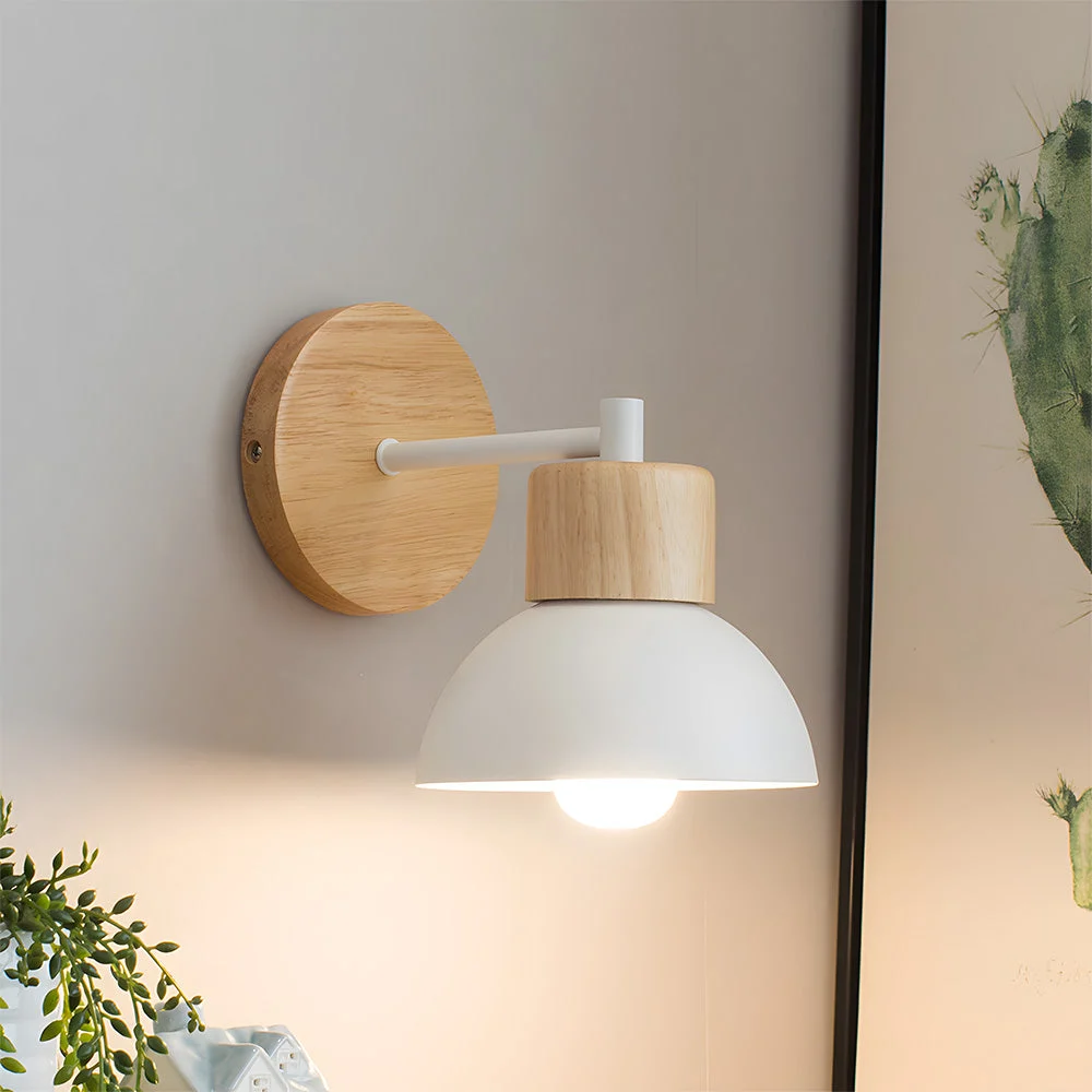 Zaflum - Lámpara de Pared Moderna de Madera para Dormitorio - Aplique Pared Elegante y Acogedor con Diseño Funcional