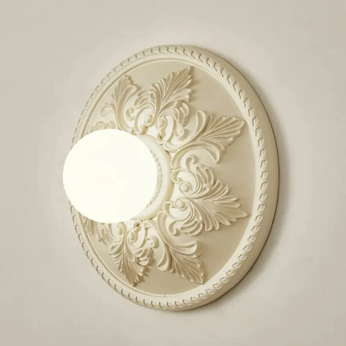 Vysora - Lámpara de Pared Moderna de Resina Color Café con Leche -Aplique Pared Elegante de Diseño Contemporáneo - D30 cm x A12 cm