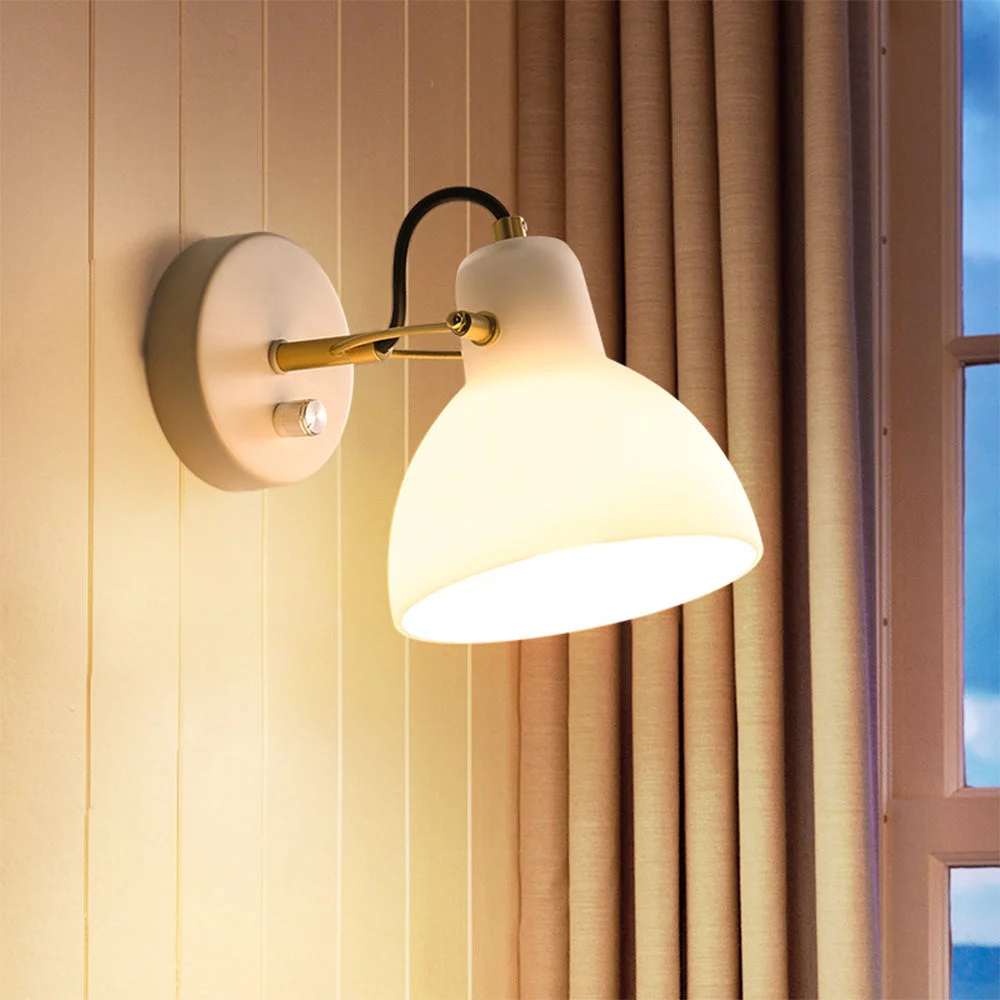 Azenor - Lámpara de Pared Moderna de Vidrio para Dormitorio - Aplique de Pared Elegante y Sofisticado con Luz E27/E26