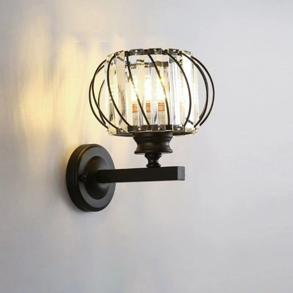 Omalux - Lámpara de Pared Redonda de Cristal Contemporánea - Diseño Elegante para Pasillos y Salas - E27 - Hierro y Cristal