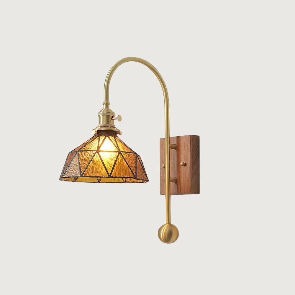 Norik - Lámpara de Pared de Latón y Vidrio - Aplique Pared Elegante para Interiores y Exteriores - Tamaños Variados