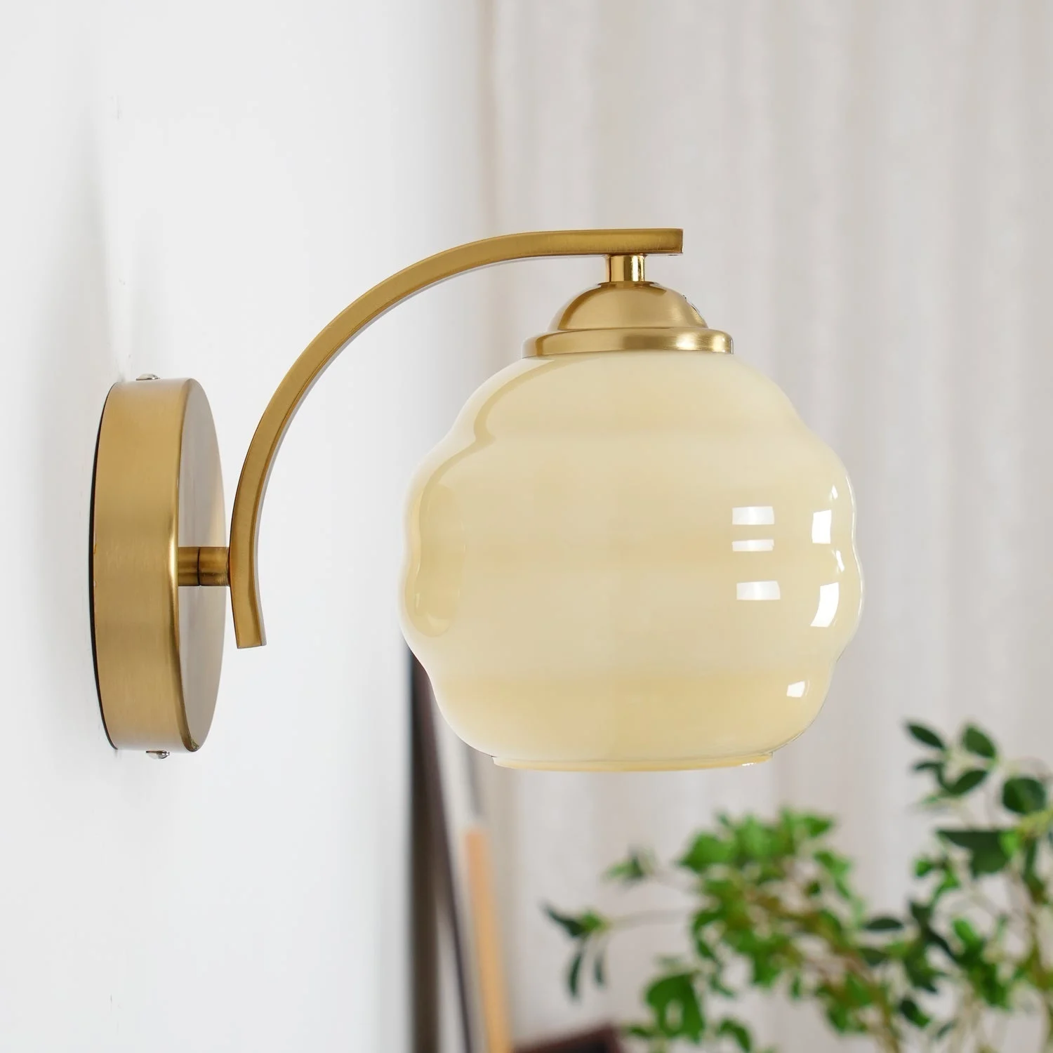 Glomix - Lámpara de Pared Vintage Art Deco con Pantallas de Cristal - Acabado en Oro o Cromo