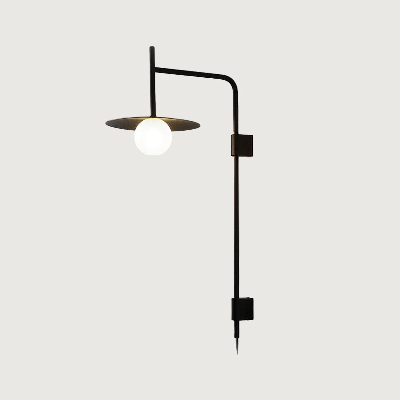 Wynel - Lámpara de Pared con Brazo Oscilante de Diseño Moderno y Clásico – Metal y Vidrio - 25cm de Diámetro