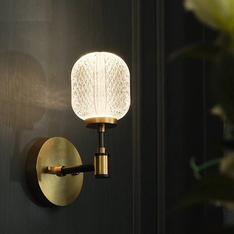 Virono - Lámpara de Pared de Acrílico Cristal Antiguo - Elegante y Duradera para Comedor y Sala