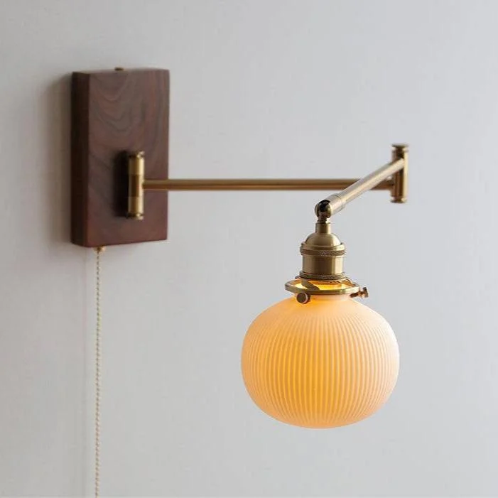 Tarnio - Lámpara de Pared de Cerámica y Madera - Aplique Pared Moderno - Iluminación Elegante para Hogar - E26/E27 - 60W
