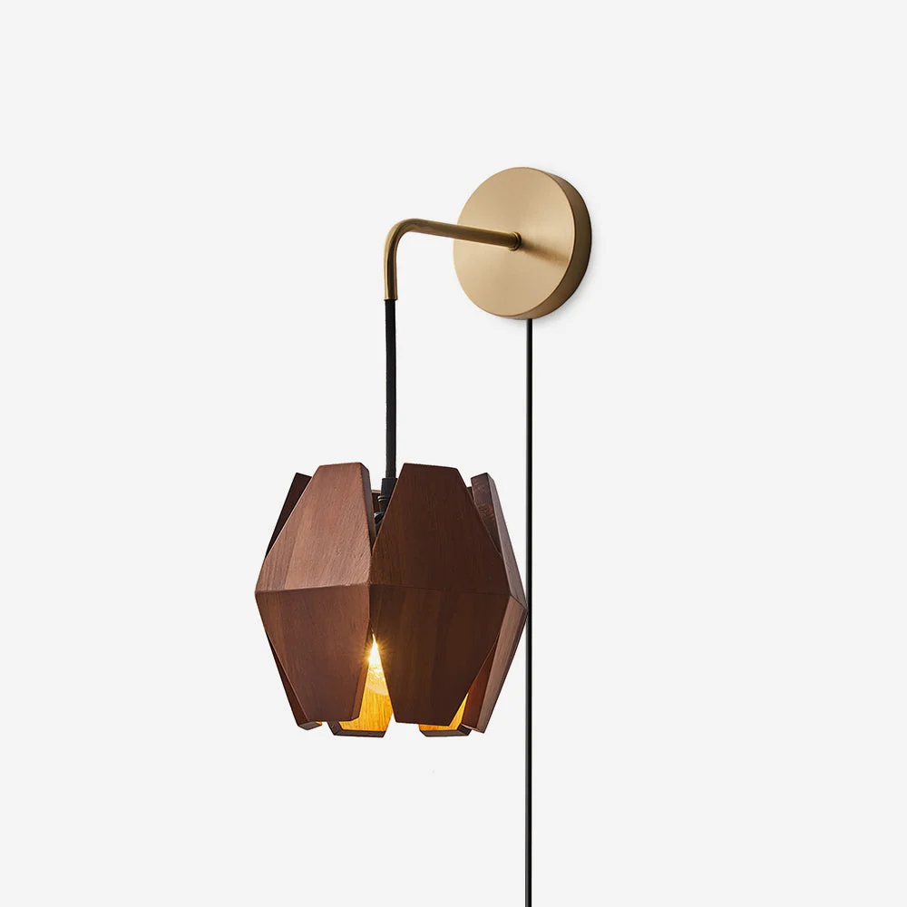 Kyran - Lámpara de Pared de Madera con Detalles Metálicos – Diseño Minimalista y Funcional