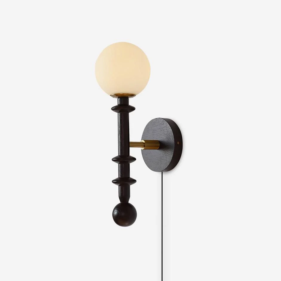 Grien - Lámpara de Pared de Madera con Diseño Moderno y Acabados en Latón