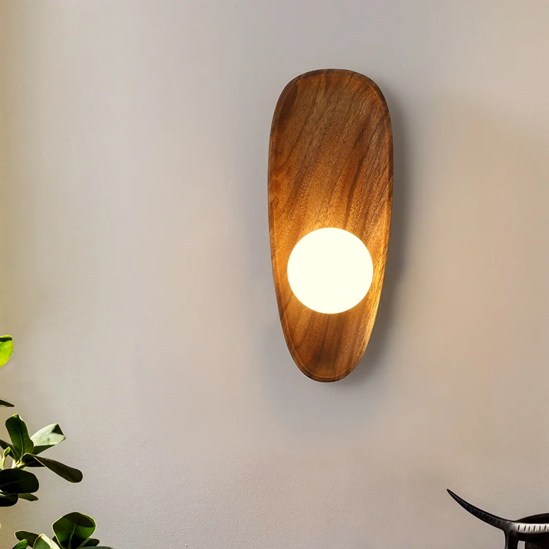 Mirela - Lámpara de Pared de Madera Natural LED - Aplique Pared Contemporáneo para Ambientes Acogedores - 20cm Diámetro