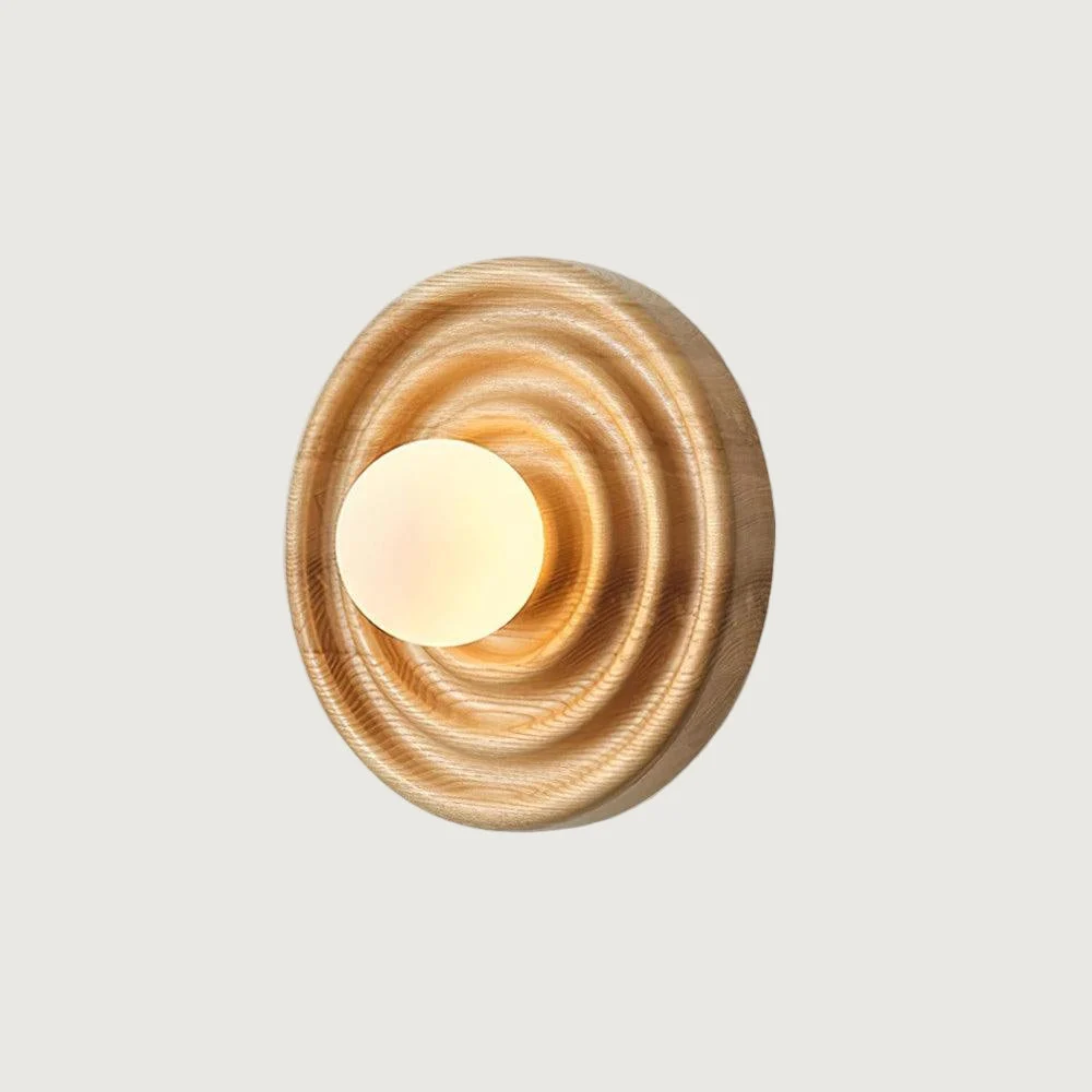 Syven - Lámpara de Pared de Madera en Espiral con Luz Cálida – Diseño Orgánico y Elegante