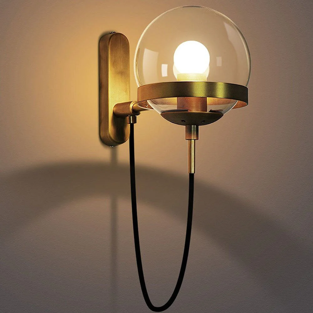 Glimio - Lámpara de Pared de Vidrio Estilo Nórdico Retro - Aplique Pared Elegante y Funcional para Iluminar tu Espacio