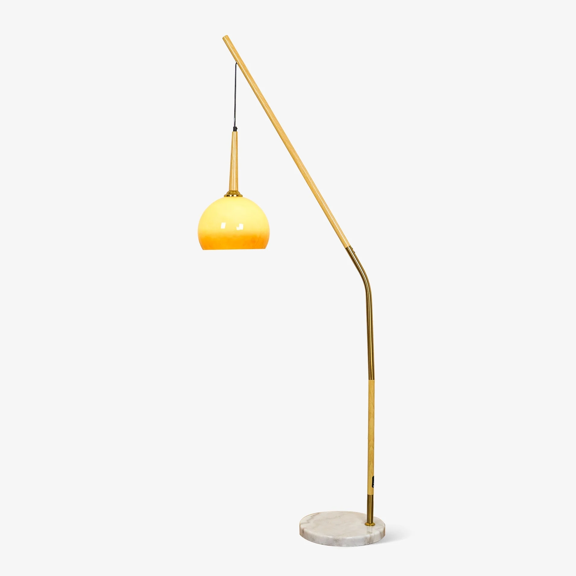 Milra - Lámpara de Pie LED Moderna con Base Metálica y Pantalla Naranja para Salón - Diseño Elegante y Funcional