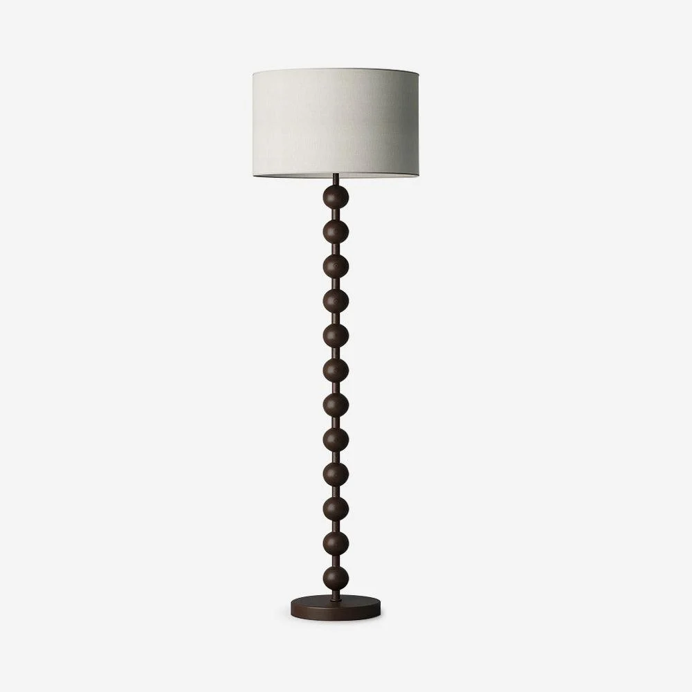 Moril - Lámpara de Pie Moderna de Madera con Pantalla Blanca – Diseño Acogedor para Salón - Altura 160 cm - Interruptor de Pie