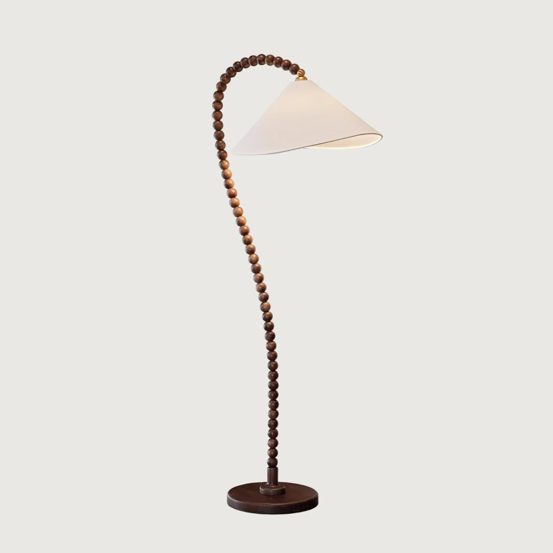 Covra - Lámpara de Pie Moderna de Madera con Pantalla Blanca – Ideal para Salón y Decoración Contemporánea - 170 cm altura