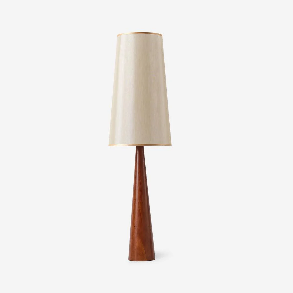 Eryvo - Lámpara de Pie Moderna de Madera con Pantalla de Tela – Diseño Elegante para Salón y Espacios Contemporáneos