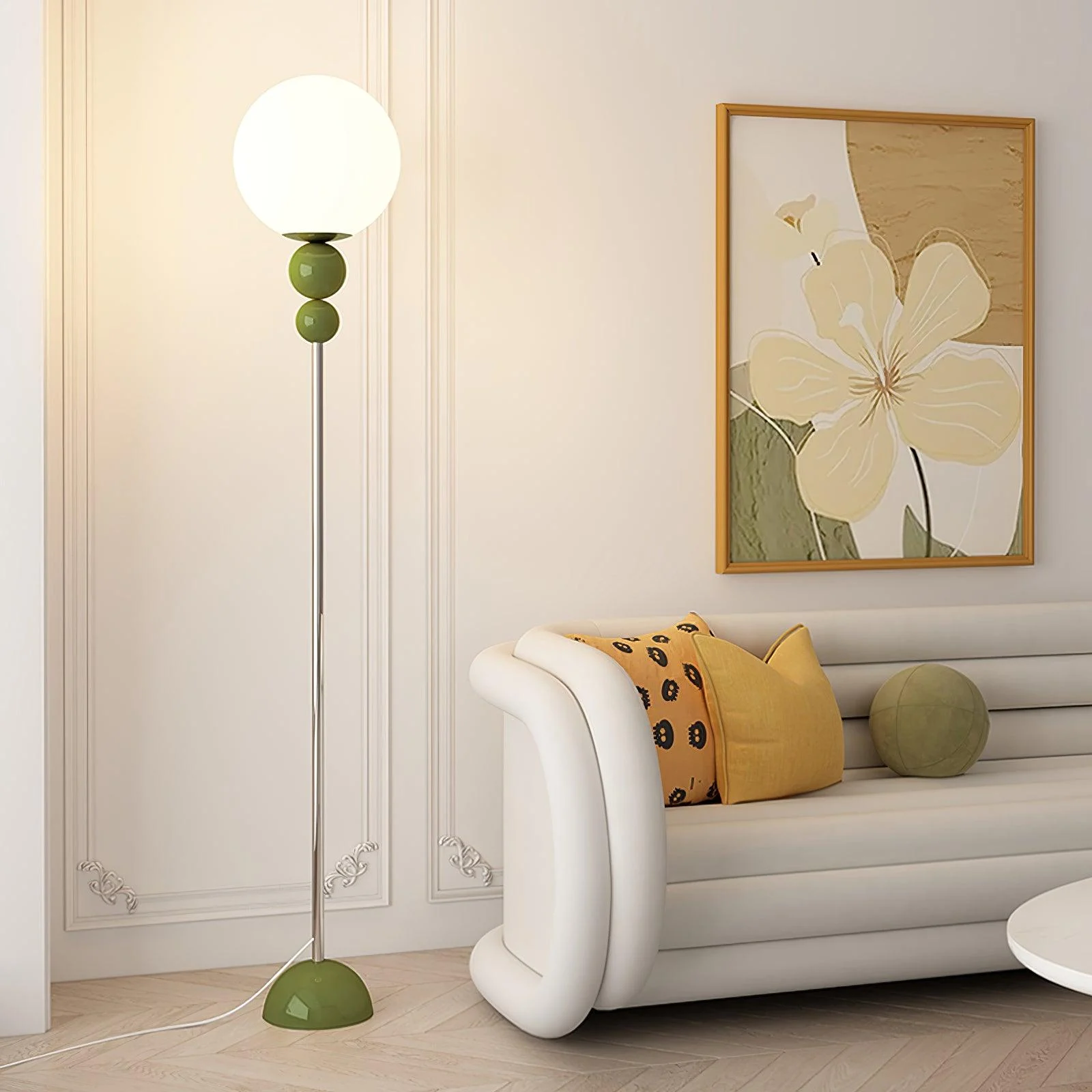 Vayra - Lámpara de Pie Moderna de Metal y Acrílico con Luz LED – Lámpara de Pie Negra para Salón y Hogar