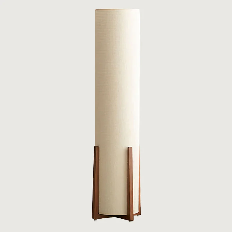 Arvya - Lámpara de Pie Moderna de Tela con Estructura de Madera para Salón - Diseño Acogedor y Elegante