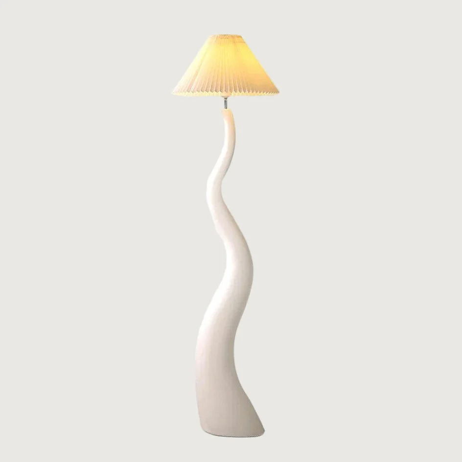 Zyvol - Lámpara de Pie Moderna en Resina y Tela - Diseño Orgánico de 165 cm para Salón y Espacios Amplios