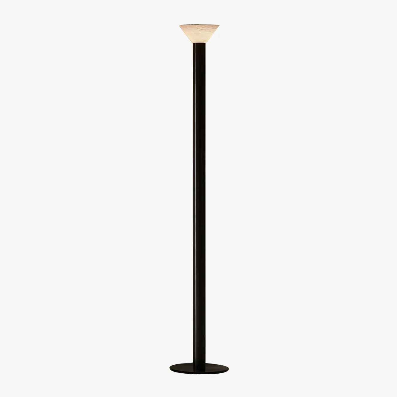 Selro - Lámpara de Pie Negra Moderna de 175 cm con Pantalla de Alabastro – Ideal para Salón y Espacios Amplios