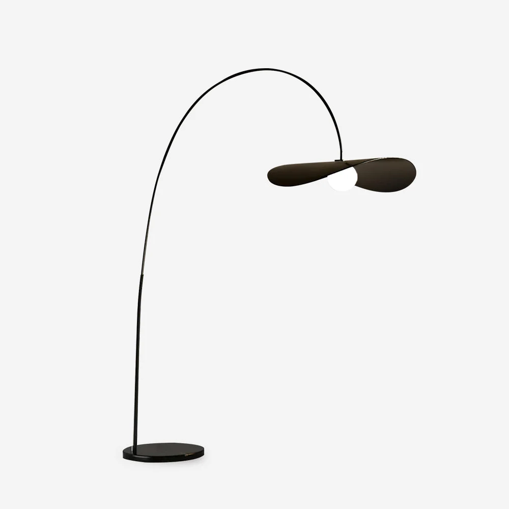 Moryn - Lámpara de Pie Negra Moderna de Metal 165 cm para Salón y Espacios Contemporáneos - Diseño Minimalista y Funcional
