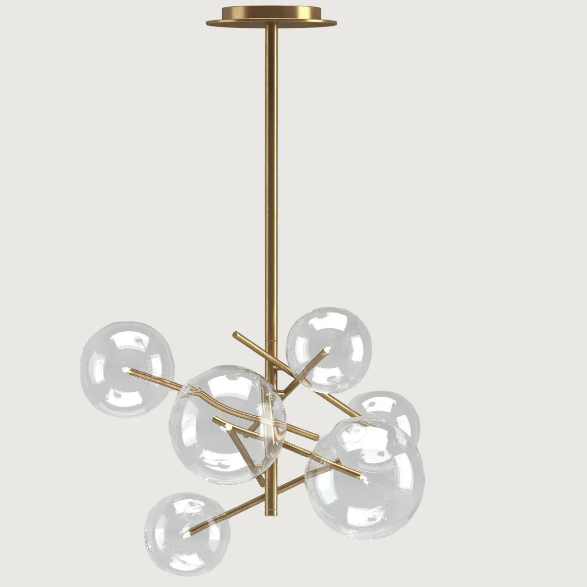 Erylo - Lámpara Araña con Esferas de Cristal y Luz LED – Personalizable en Altura