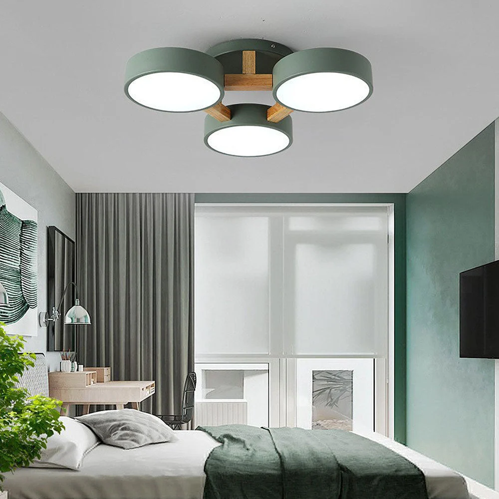 Ilure - Lámpara de Techo Acrílica Moderna para Dormitorio - Iluminación Eficiente y Versátil - Madera de Caucho y Acrílico