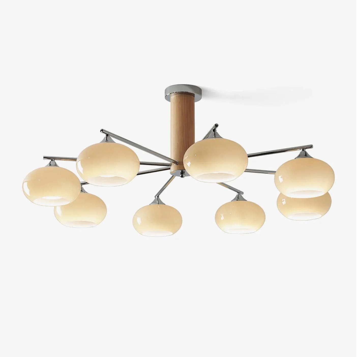 Unira - Lámpara de Araña Techo Elíptica de Vidrio - 3/6/8 Lámparas - Diseño Moderno - Altura Ajustable - Ideal para Interiores