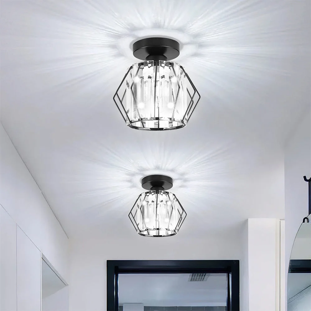Irzel - Lámpara de Techo Geométrica de Cristal para Comedor - Diseño Moderno y Elegante