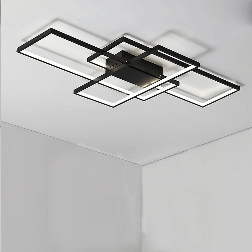 Izian - Lámpara de Techo LED Geométrica Moderna de Aluminio para Salón