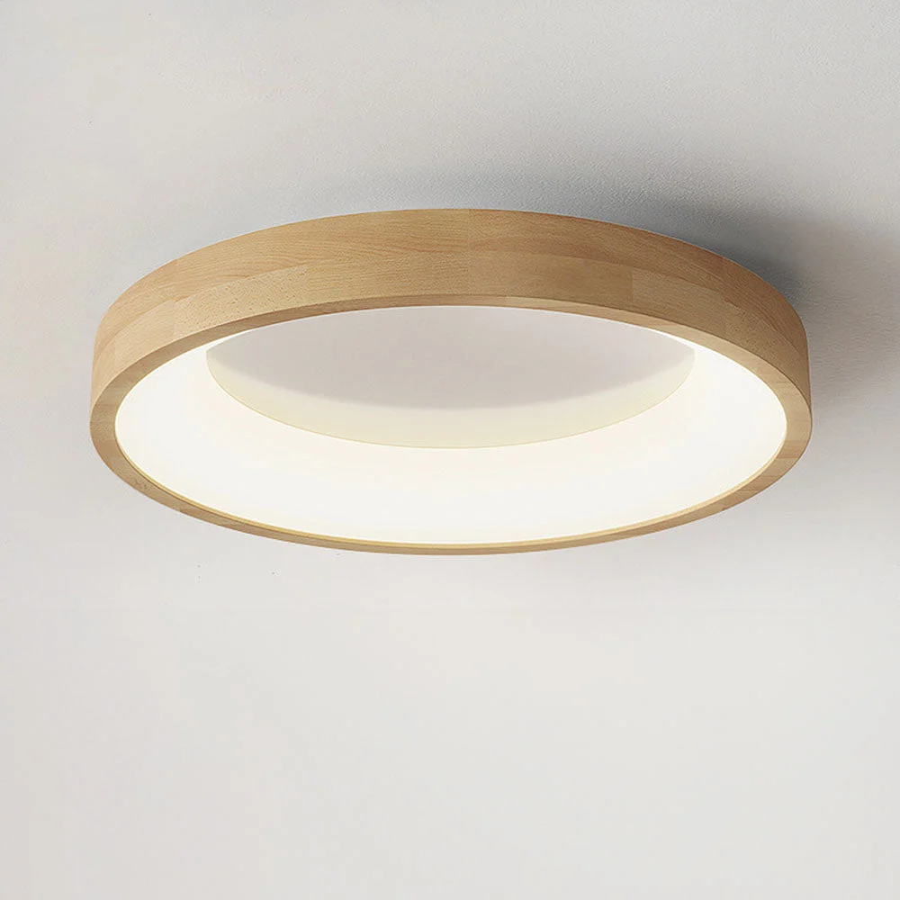 Selar - Lámpara de Techo LED Minimalista de Madera - Diseño Moderno para Dormitorio - Iluminación Eficiente y Acogedora