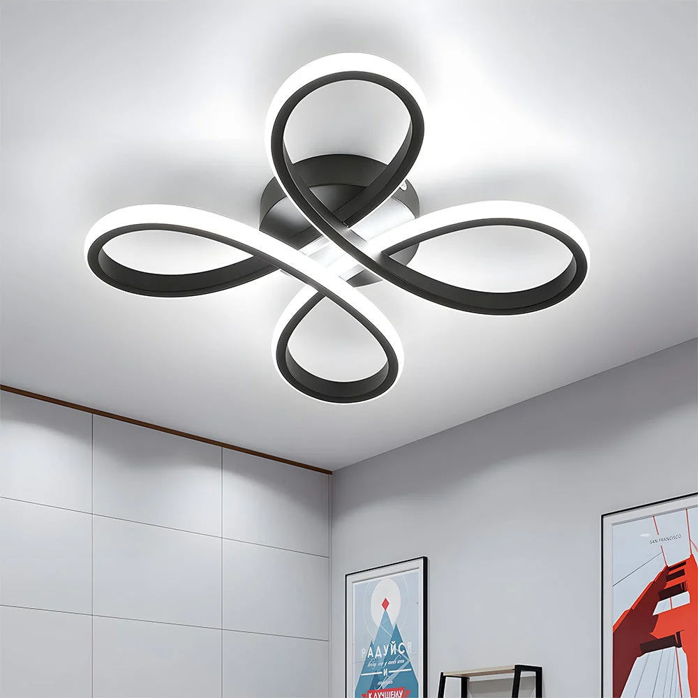 Norvia - Lámpara de Techo LED Moderna de Hierro - 30W 2400 Lúmenes - Ideal para Dormitorio y Sala de Estar - Diseño Elegante y Eficiente