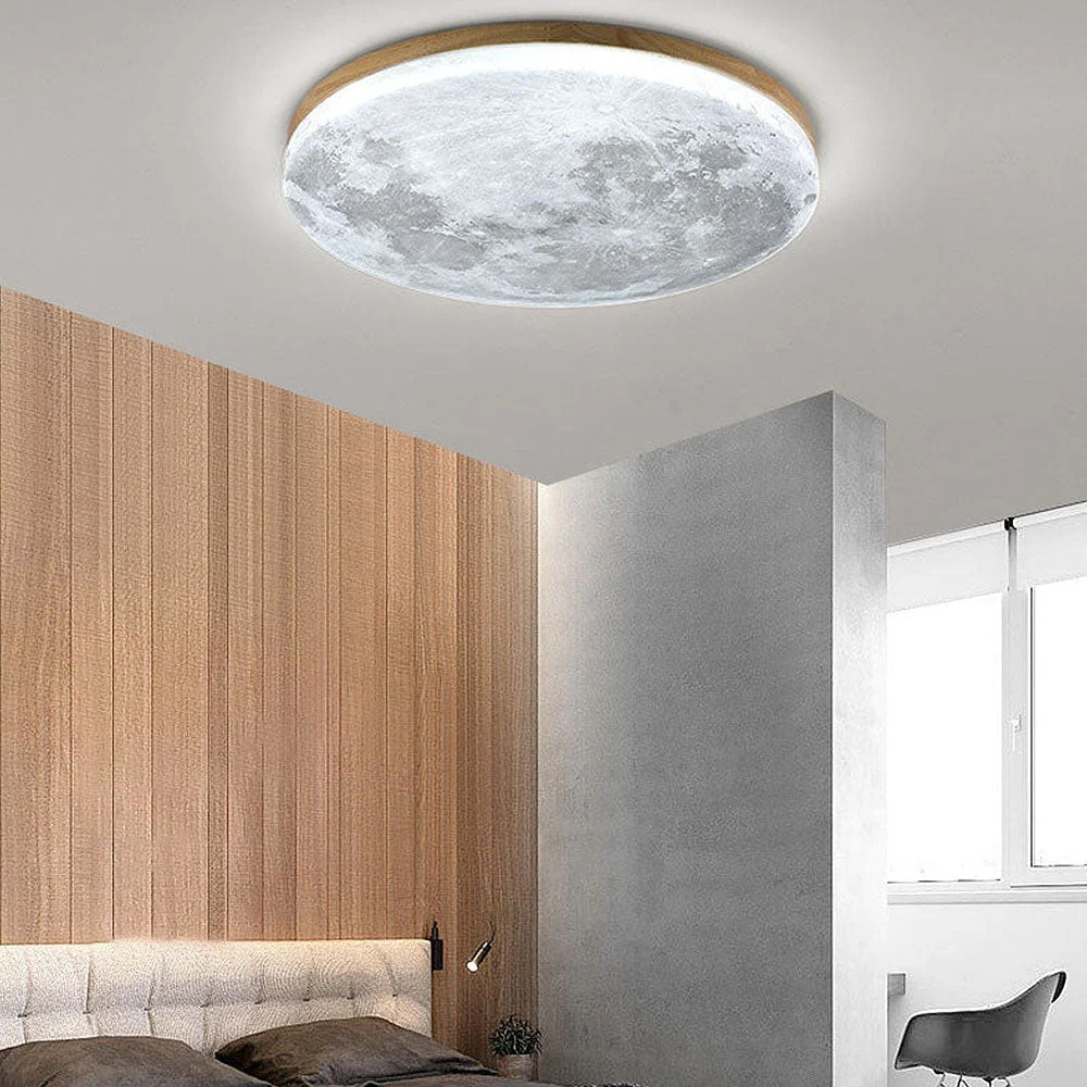 Fandor - Lámpara de Techo LED Redonda Minimalista en Forma de Luna - Diseño Moderno y Acogedor