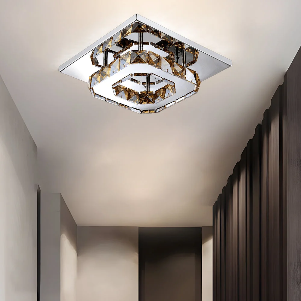 Zarila - Lámpara de Techo LED de Cristal para Pasillo - Elegante y Eficiente Energéticamente