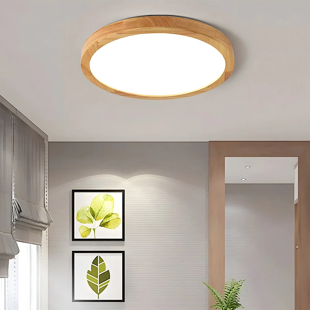 Evoria - Lámpara de Techo LED de Madera Elegante y Eficiente - Diseño Moderno para Interiores - Varios Tamaños disponibles