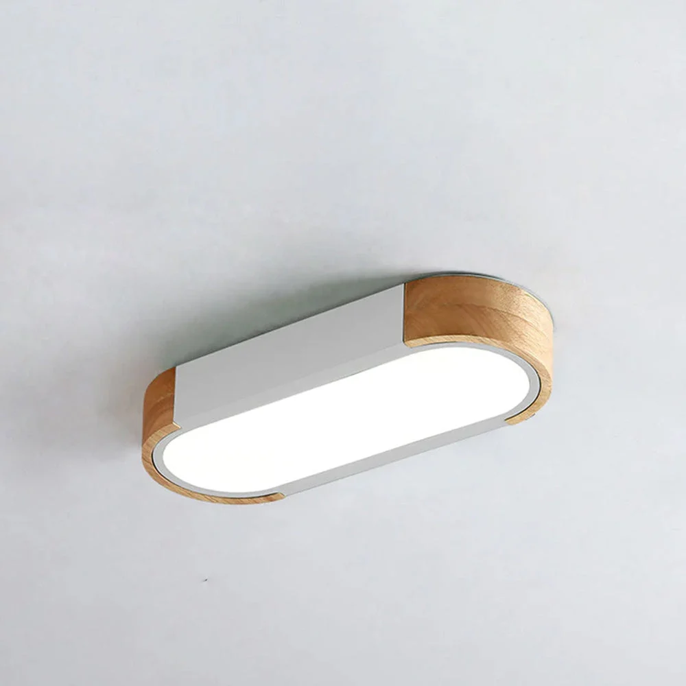 Avinel - Lámpara de Techo Moderna LED de Madera y Metal para Pasillo - Diseño Minimalista - 35cm - Eficiencia Energética