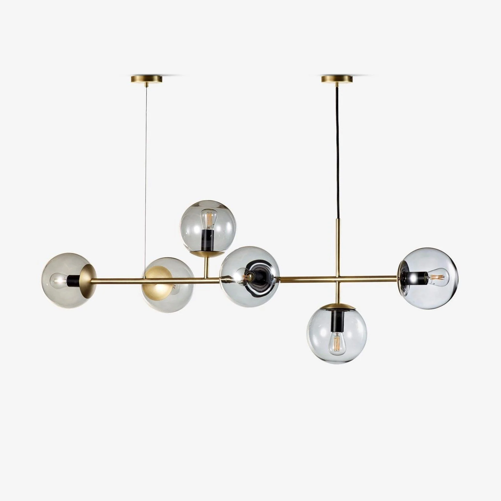 Xylar - Lámpara de Techo Colgante Araña de Cristal y Metal – Diseño Industrial con 6 Cabezas