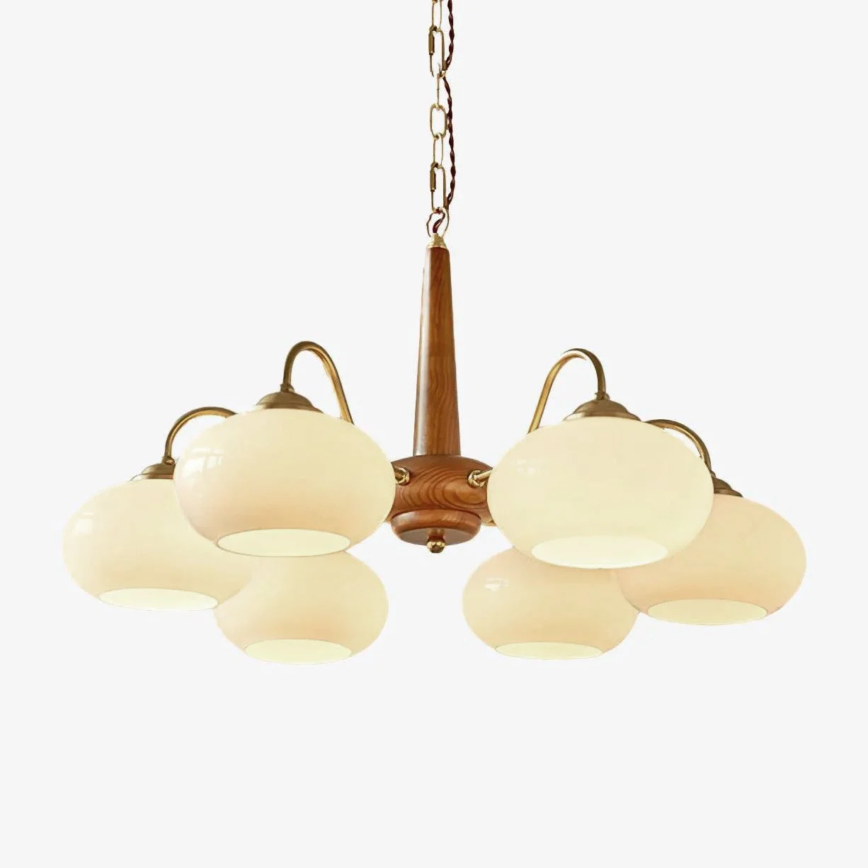 Tirva - Lámpara de Araña Techo Moderna de Cristal y Latón con 3 - 4 o 6 Luces - Ideal para Decoración Elegante y Romántica