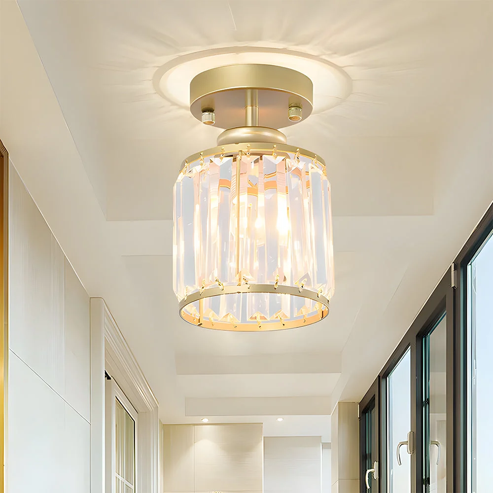 Aluria - Lámpara de Techo Semi Flush Moderna de Cristal para Pasillo - Diseño Elegante y Contemporáneo