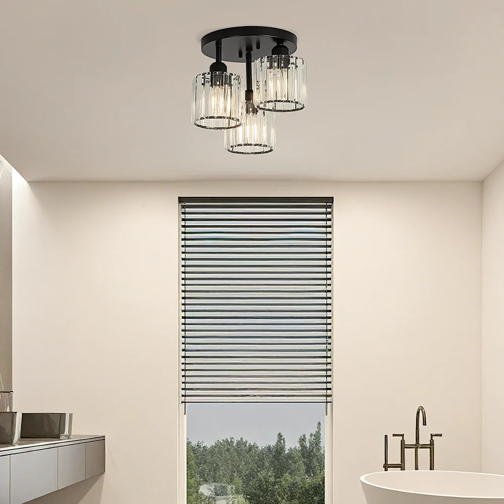 Marvia - Lámpara de Techo Semifluida Moderna de Cristal para Dormitorio - Diseño Elegante y Sofisticado