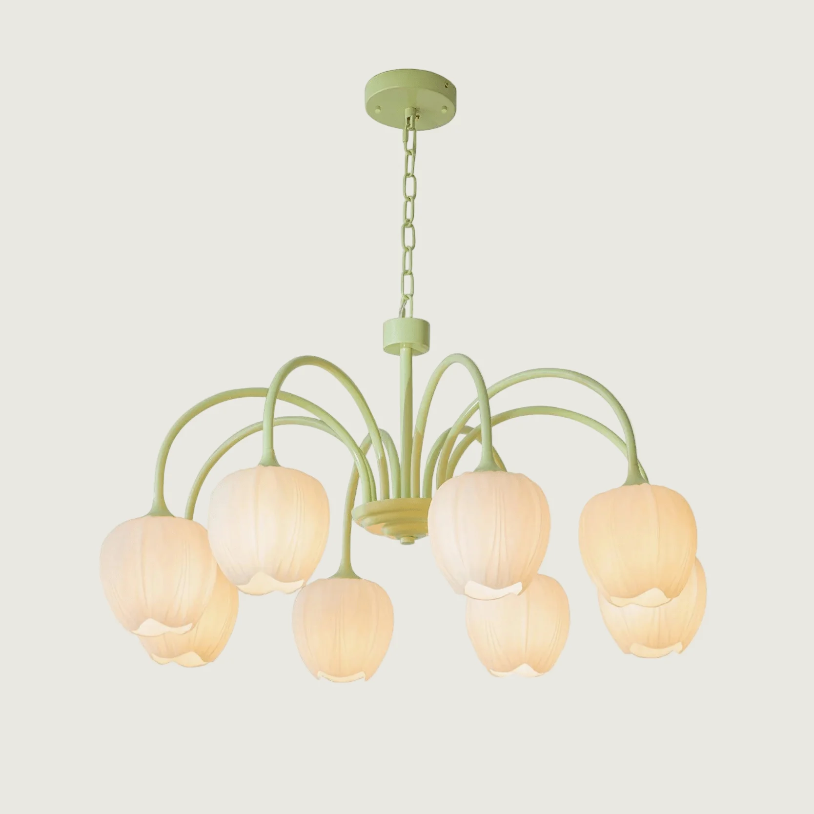 Meyra - Lámpara de Araña Techo con Pantalla de Vidrio Blanco y Estilo Moderno – Disponible en 5 - 6 y 8 Luces