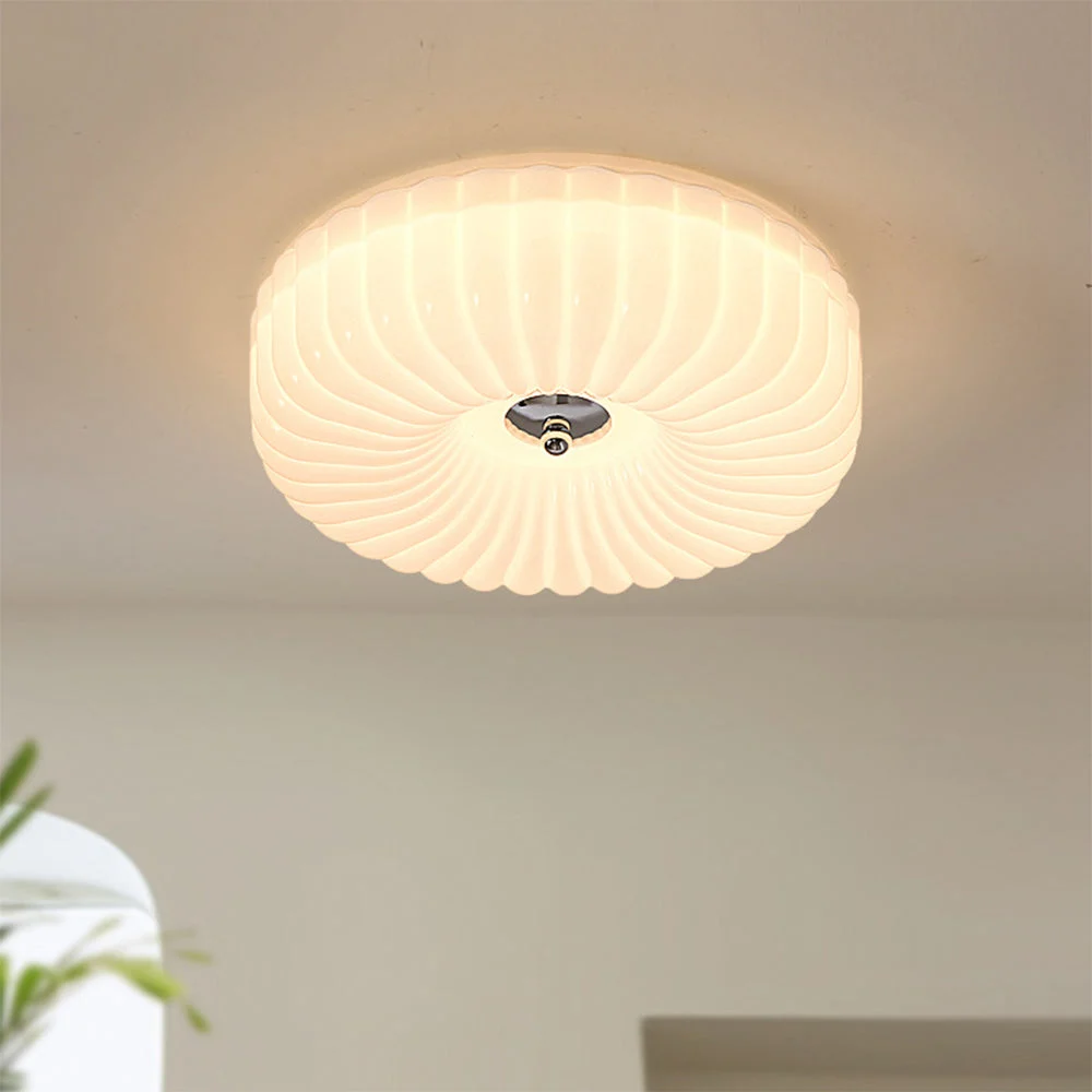 Valari - Lámpara de Techo Vintage Bauhaus de Cristal Crema con Diseño Clásico y Moderno