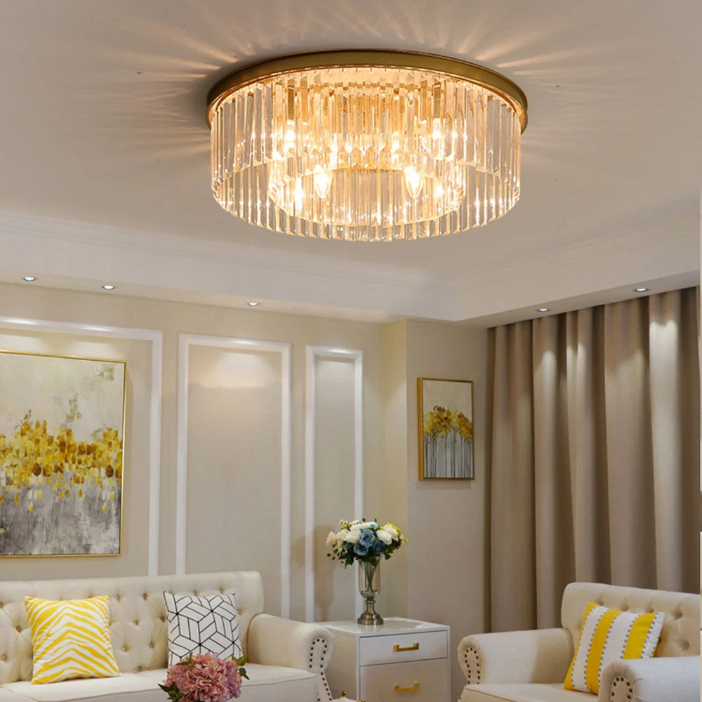Elyson - Lámpara de Techo de Cristal Transparente con 4 Luces - Diseño Elegante y Moderno